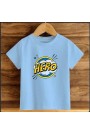 Çocuk Mavi Pamuklu Baskili T-shirt